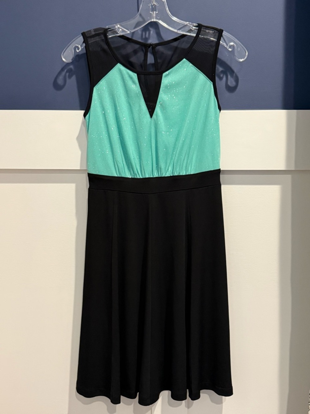 Enfocus Studio Mint Green & Black Sleeveless Cocktail Dress Size 4P EUC